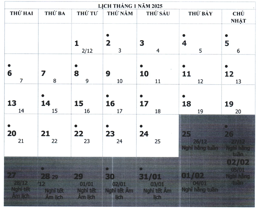 [Chính thức] Lịch nghỉ Tết Âm Lịch 2025 